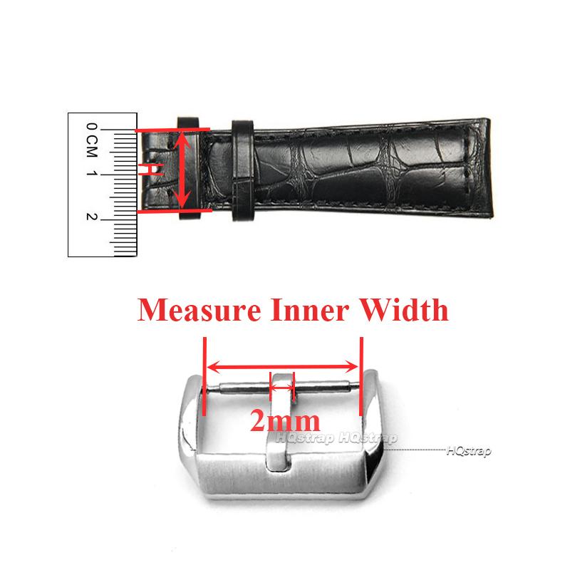 Stainless Steel Watch Pin Buckle 16mm 18mm 20mm 22mm Middle Brushed Silver Gold Black Leather Watch Band Clasp Strap Accessories