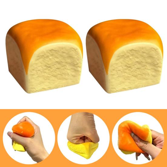 Slow Rebound Toy Hawaiian Bread Squeeze Toy Soft Slow-Rising Stress Relief Fidget Toy Realistic Bread Decompression Gadget for Kids Adults