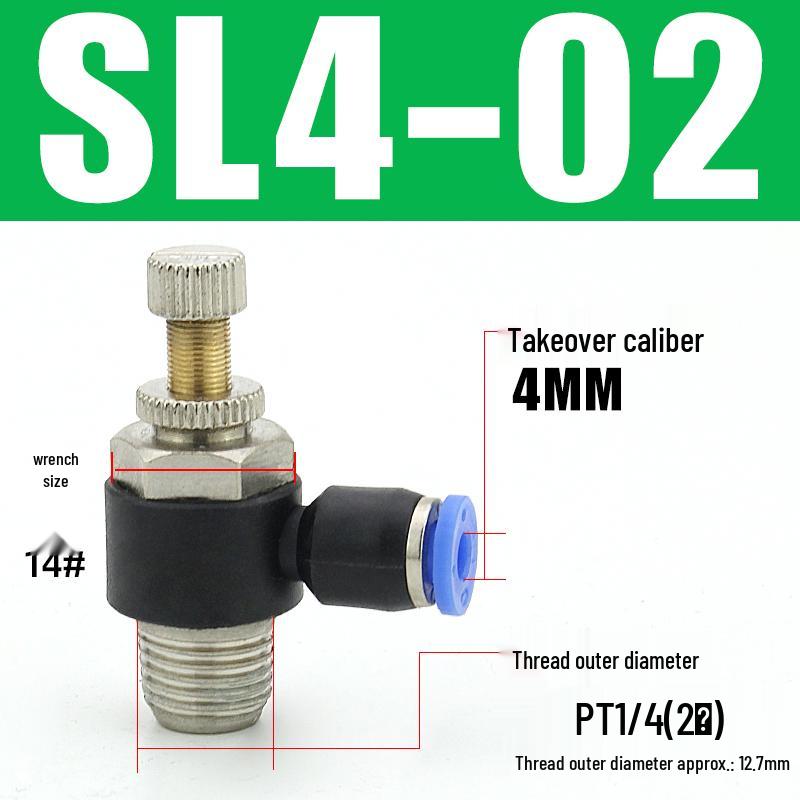 Air Tube Speed Control Connector JSC8-02 Throttle Valve SL6-M5/4/10-01-02