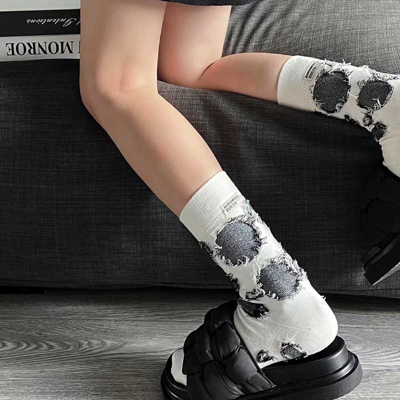 Women White Socks Harajuku Kawaii Y2k Funny Socks Cute Hip Hop Socks Men Cotton Novelties Socks Preppy
