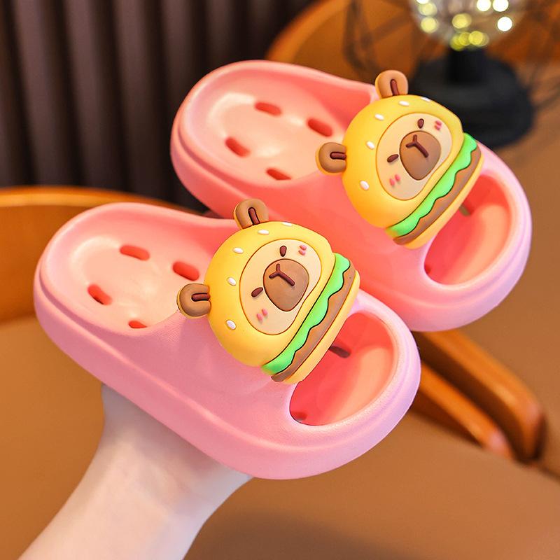 Kapibara Summer Children's Water-Draining Sandals Non-Slip Parent-Child Boys and Girls Bathroom Shower Breathable Kids Sandals