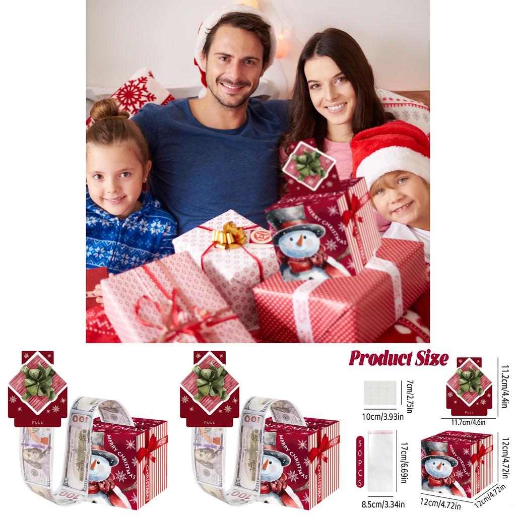 Red Snowman Christmas Party Decor Money Box Gift Box For Holiday Festivities