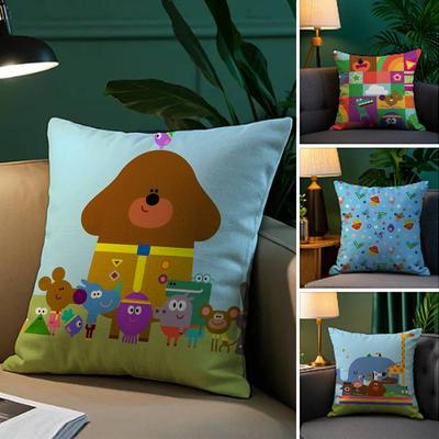 כרית נוי מצוירת H-Hey D-Duggee, כיסוי כרית לספה ולכיסא, קישוט לבית ולחדר