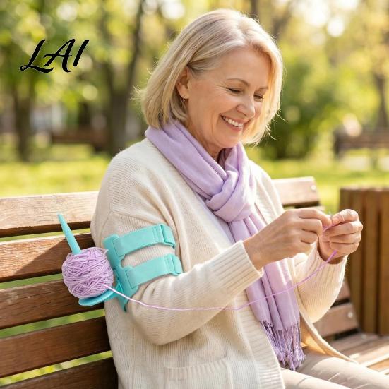 Smooth Rotation Yarn Spinner Wearable Holder with Arm Strap Rotating Ball Dispenser Armband Adjustable Anti-Tangle Stand Crocheting & Knitting