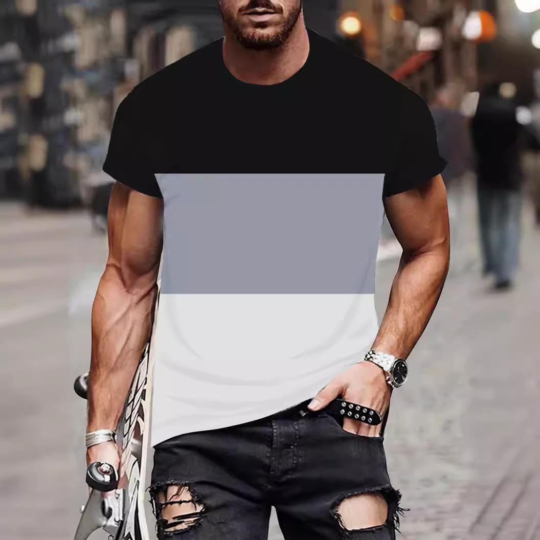 

Летние однотонные мужские футболки с 3D принтом, модные повседневные спортивная одежда с круглым вырезом и короткими рукавами, уличная одежда в стиле Харадзюку, топы большого размера 6XL