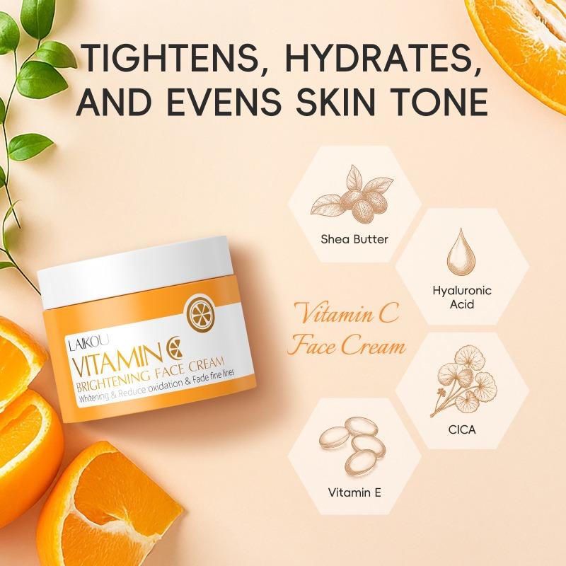 LAIKOU Vitamin C Whitening Cream Remove Freckle Blemish Brighten Moisturizing Face Cream 25g