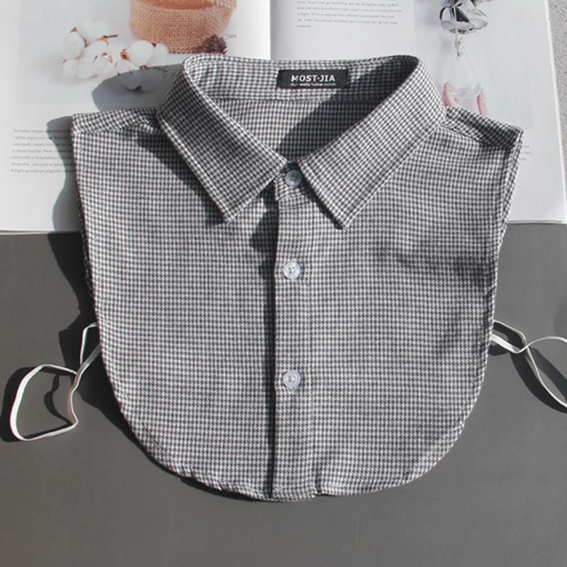 Plaid Fake Collar Shirt Children Print Collares Mujer Cotton Detachable Collar Choker Kids Boys Girls Removable Half Shirt