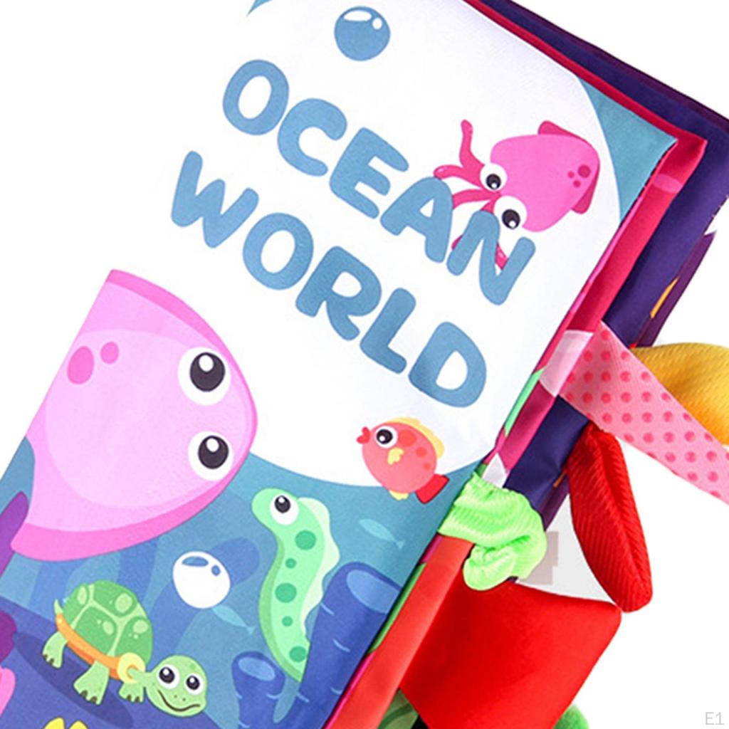 Book, Infants Newborn Cloth Book with Crinkly Sounds, , Cartoon Pictures, Baby