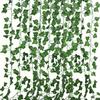 12pcs Anti Sun Resistant And Non Fading Ivy Vine Leaves, Room, Garden, Office Decoration, Holiday Party Green Leaf Flower Garland Wall Hanging