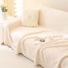 Autumn and Winter Thickened Plush Sofa Towel Solid Color High-end Anti-cat Scratch Sofa Cover Universal Sofa Cover Cloth Cream Style