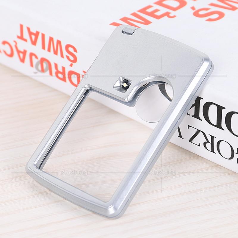 Ultra-thin 3-6 Times Rectangular LED Light Card Portable Resin Optical Lens Mother Mirror Business Card Magnifying Glass