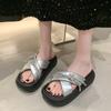 Fashion Slippers Casual Women's Shoes With Platform Slides Pantofle Luxury Soft 2025 Summer Fashion Leisure House Slippers Platform Summ