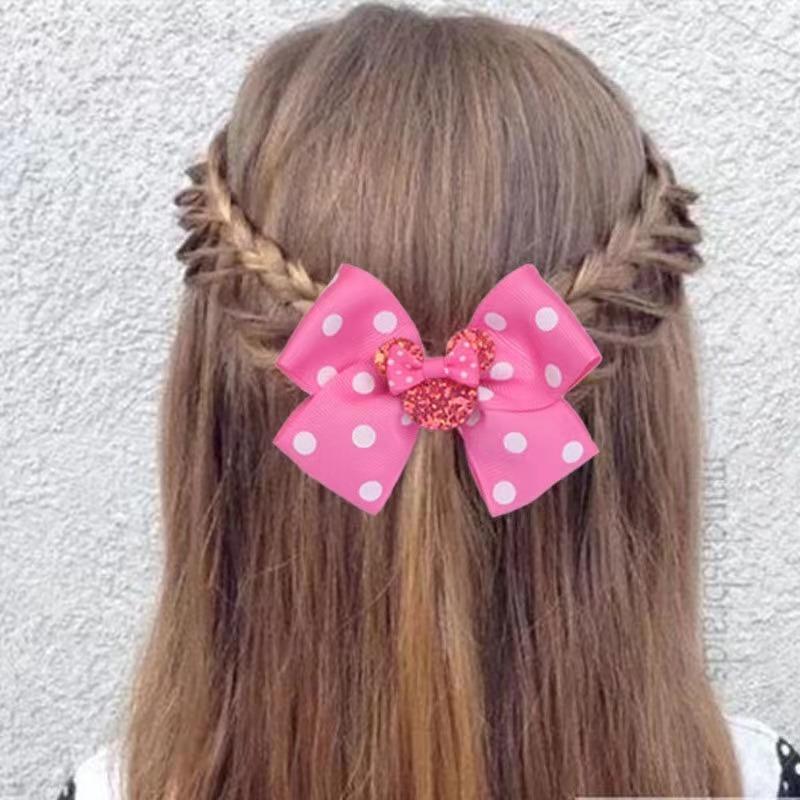 Søte skinnende glittersløyfer Hårklemmer for baby Søte jenter Boutique hestehaleholder Barn Babyhårtilbehør til hårgave