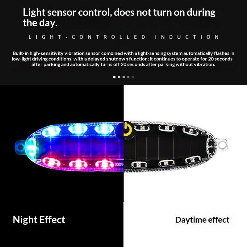 Solar Warning Light Car Rear Collision Prevention Free Breathing Light Motorcycl Electric Vehicle Bicycle Led Tail Flashing Ligh