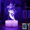 Genshin Impact 3D Lamp LED Night Light Anime Figures Zhongli Raiden Shogun Remote RGB Dream Colors Kids Bedroom Home Decor Gifts