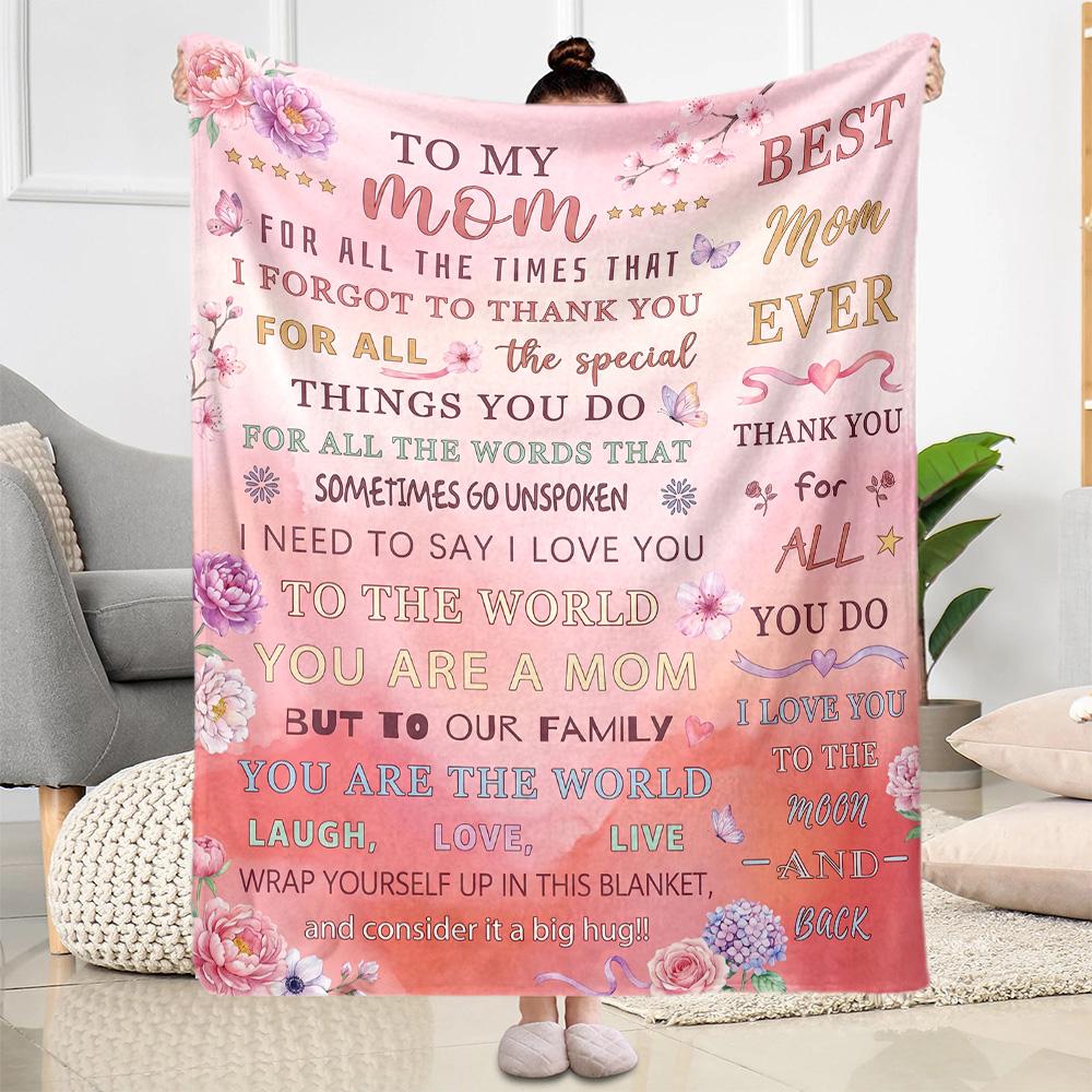 World's Best Mom Ever Flannel Blanket-Soft and Suitable for Sofas,Beds,Offices,Travel,All Seasons,Great Gift for Holidays and Birthdays.