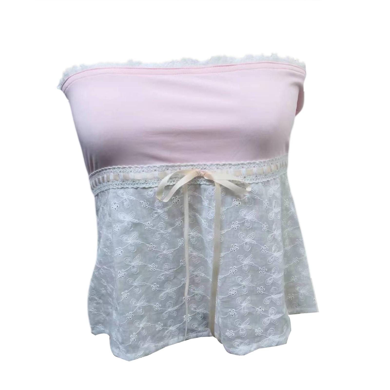 

Женский топ-труба, без бретелек, со шнуровкой, с открытой спиной, ажурный летний женский жилет в стиле пэчворк для клубной вечеринки L