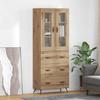 Highboard Cabinet with Shelf 2 pcs Artisan Oak Wood Material