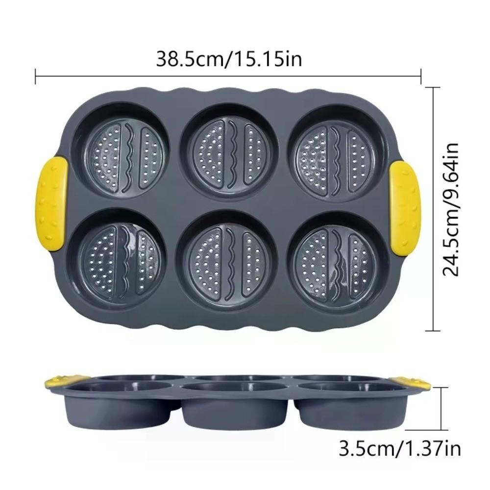 Non-stick Silicone Baking Pan Heat Resistant Burger Bun Maker Reusable Oven Baking Plate  Household