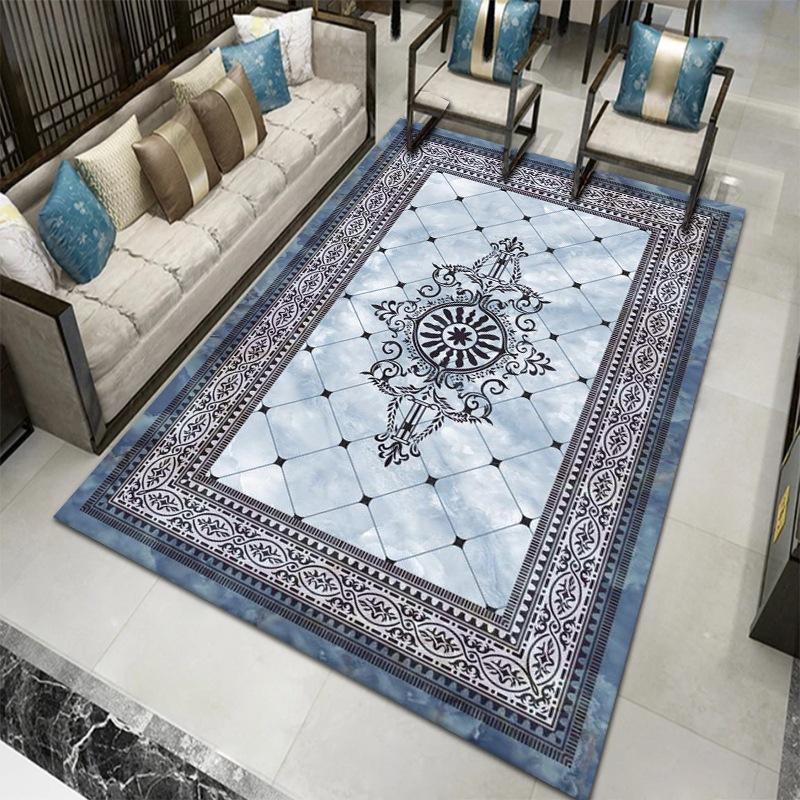 Retro Study Carpet Nordic Minimalist Style Geometric Print Rug Suitable for Living Room Bedroom Terrace Multi-size Non-slip Mat