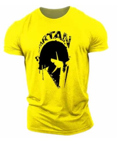 Retro Spartan Unisexs Tshirt Printed Short Sleeved Top Oversized Fashionable Oversized Fitness and Sports Unisexs Clothing Tshirt