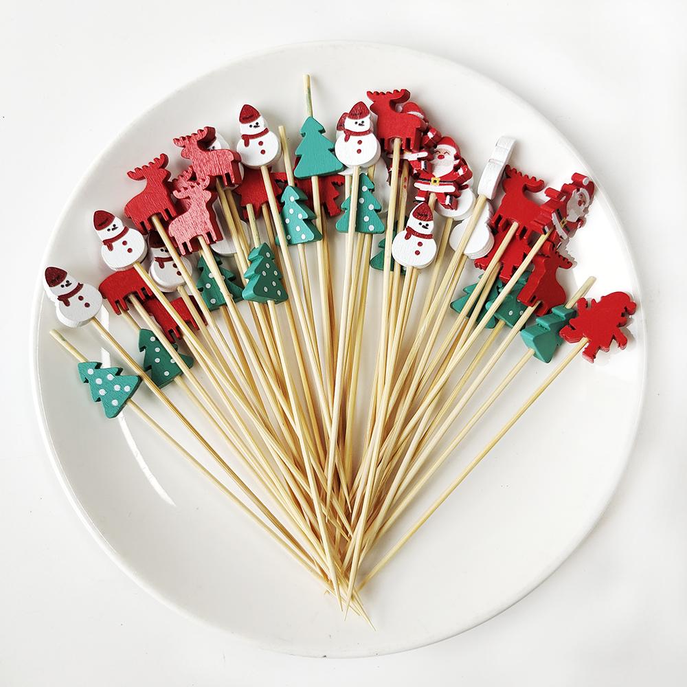 100/50 Pezzi Spiedini Usa e Getta in Bambù Bianco Perla per Matrimonio, Stuzzicadenti in Legno per Cocktail, Spiedini Forchetta per Frutta e Snack, Stoviglie per Feste di Matrimonio