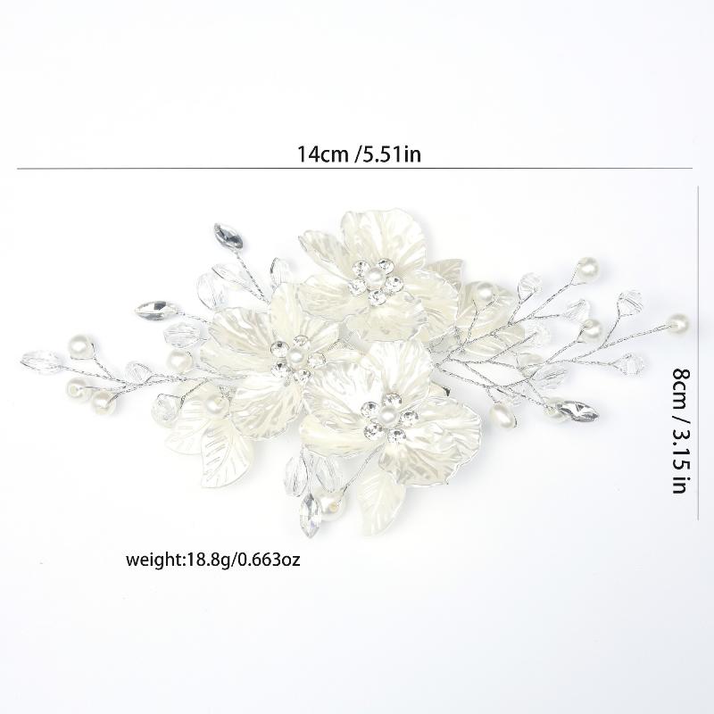 Pearl Rhinestone Flower Wedding Hair Clip Hair Accessories For Women Beaded Hairpin Hair Ornaments Jewelry Bridal Headpiece