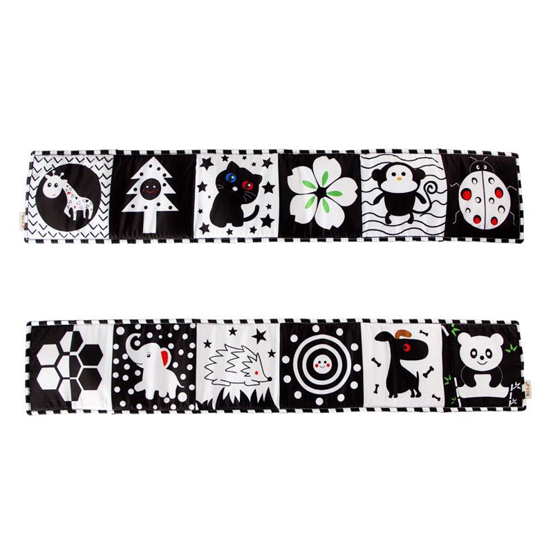 Black & White Ladybug Crib Bumper and Cloth Book for Infant Early Education