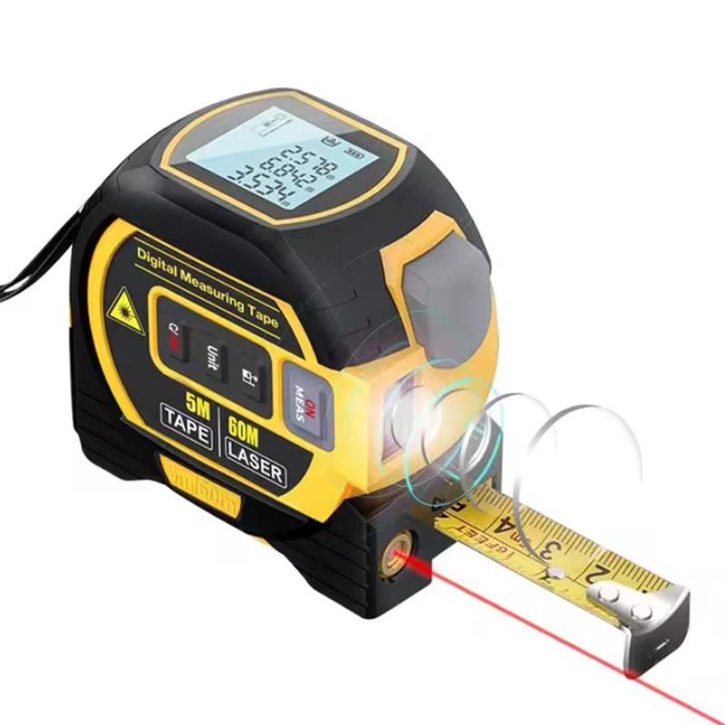 3-in-1 Laser Rangefinder Tape Measure with LCD Display Backlight Rangefinder Building Measurement Device, Christmas Gift