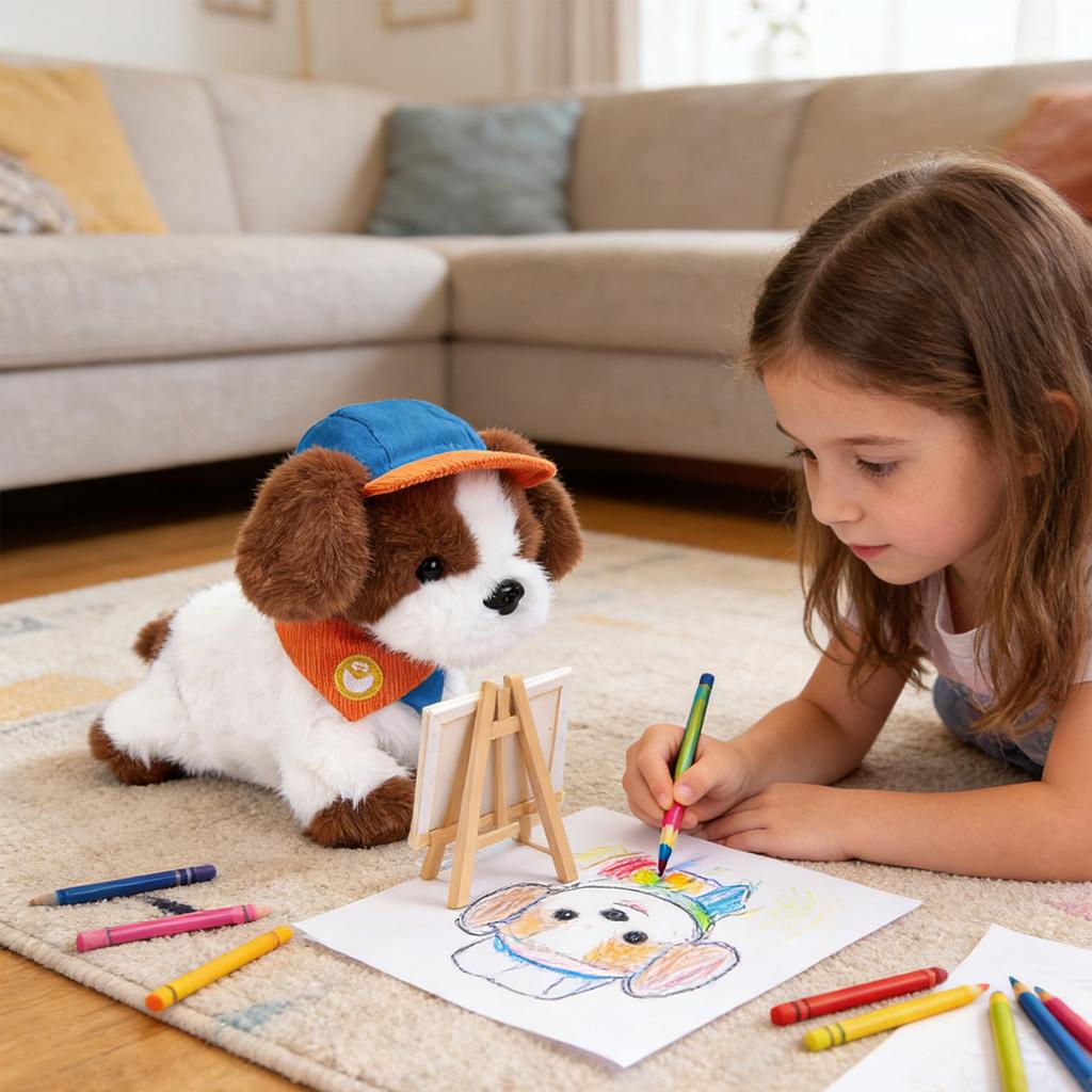 Hahaland Robot Dog Realistic Interactive Plush Kids Toy Voice Controlled Talking Acts Like A Real Puppy With , Singing & Dancing