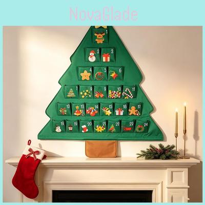Aufbewahrungstasche in Weihnachtsbaumform mit 24 Taschen zur Wandmontage und für die Organisation im Studentenwohnheim