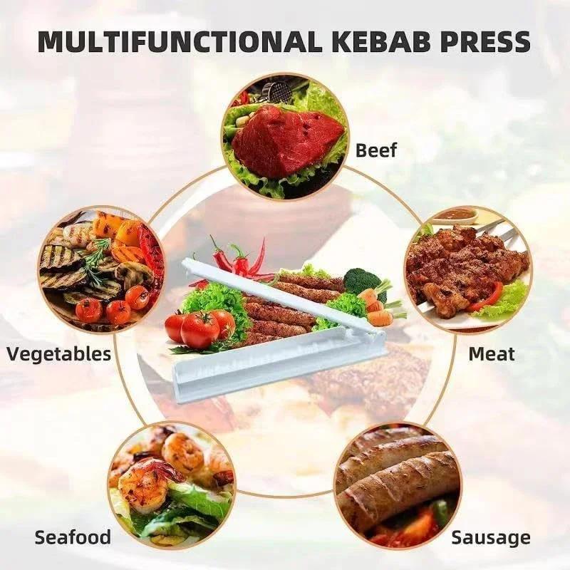 Single Row Kebab Maker Bbq Meat Skewer Machine Kebab Press Maker Reusable Plastic Bbq Skewer Maker Kebab Preparation BBQ Toos