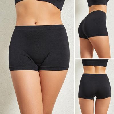 Frauen Sicherheit Hosen Hohe Elastizität Einfarbig Eis Seide Nahtlose Anti-exposition Hohe