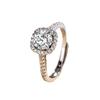 Elegant Square Inlay Diamond Ring: Light Luxury Moissanite Proposal Ring with Four-Claw Setting