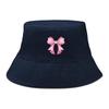Bucket Hat With Bowknot Pattern Print , Sun Cap Trendy Summer Candy Color Beach Hat