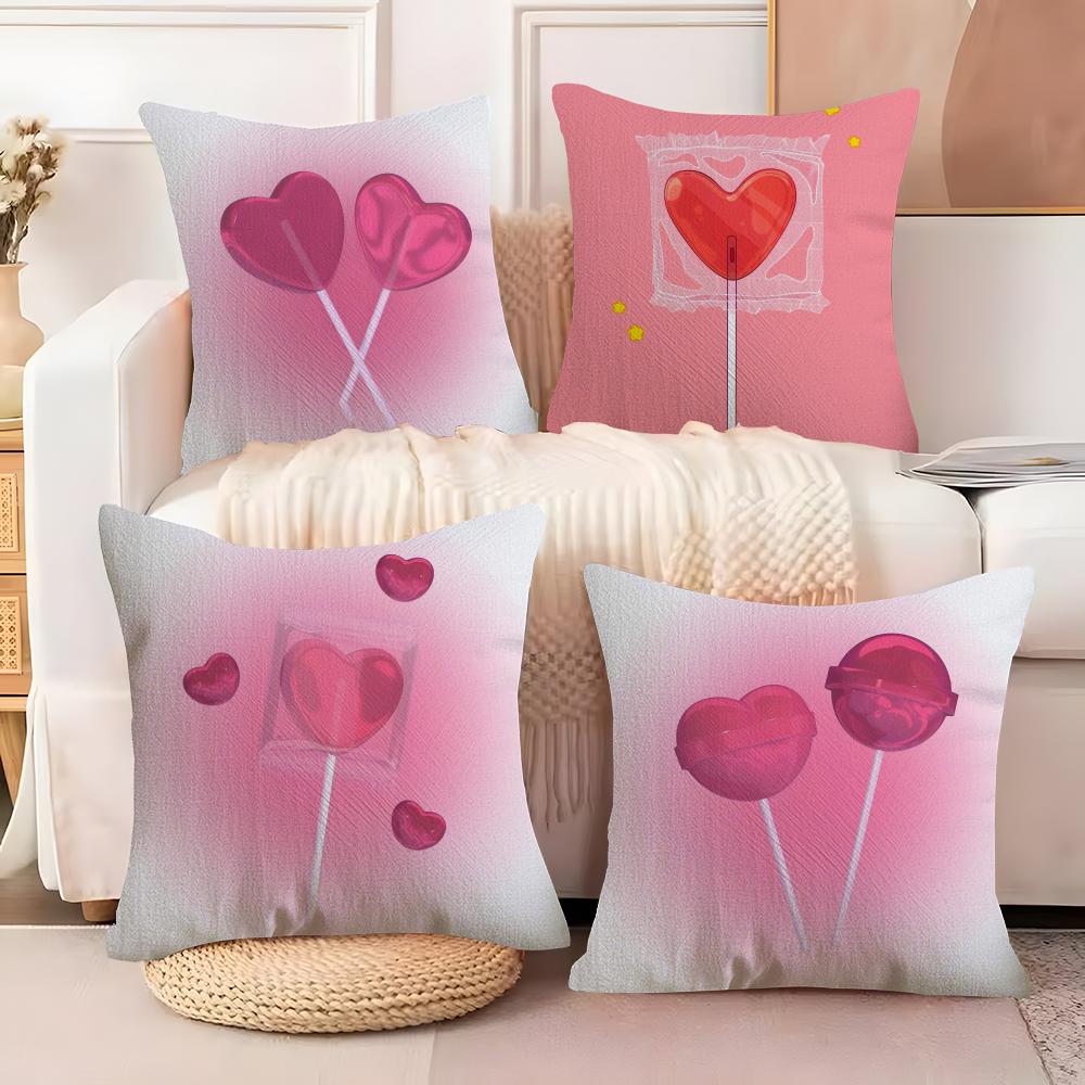 Sweet pink candy Pillow Case Home Living Room Decoration Linen Pillow Cases Cushion Cover