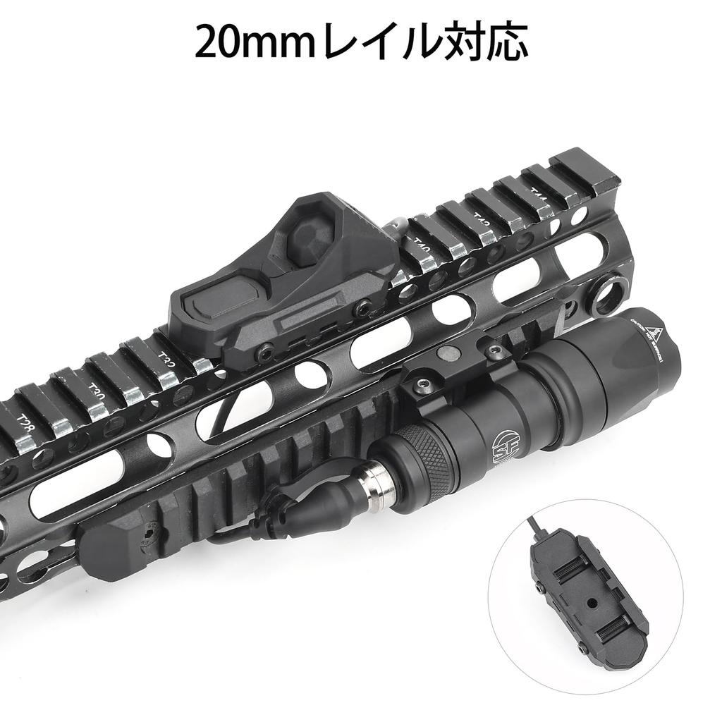 WADSN Surefire M300A Type Scout Flashlight with AXON Type Tactical Remote Switch, 20mm Rail Compatible, 600 Lumens, Airsoft Tactical Light