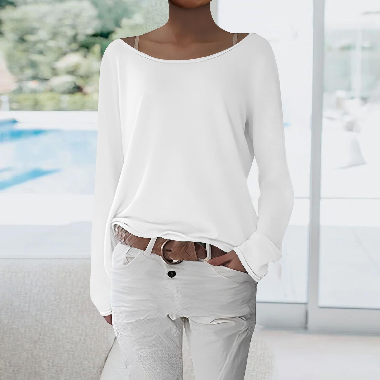 Женская модная цветная вязаная футболка Топы Базовая рубашка белый