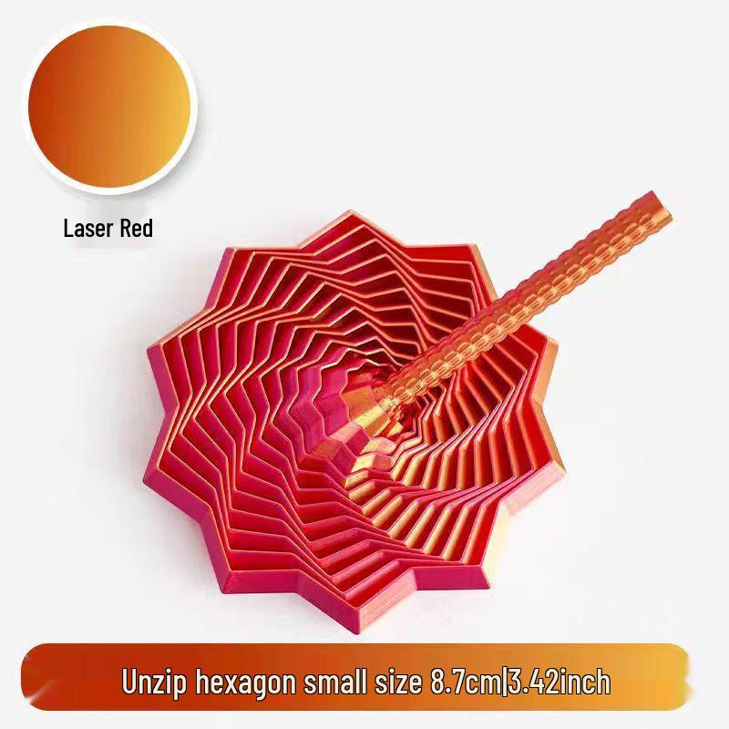 3D-gedruckter Radieschenturm Fidget Toy: Stressabbau und Optische Täuschung Polygonal Design mit Griff
