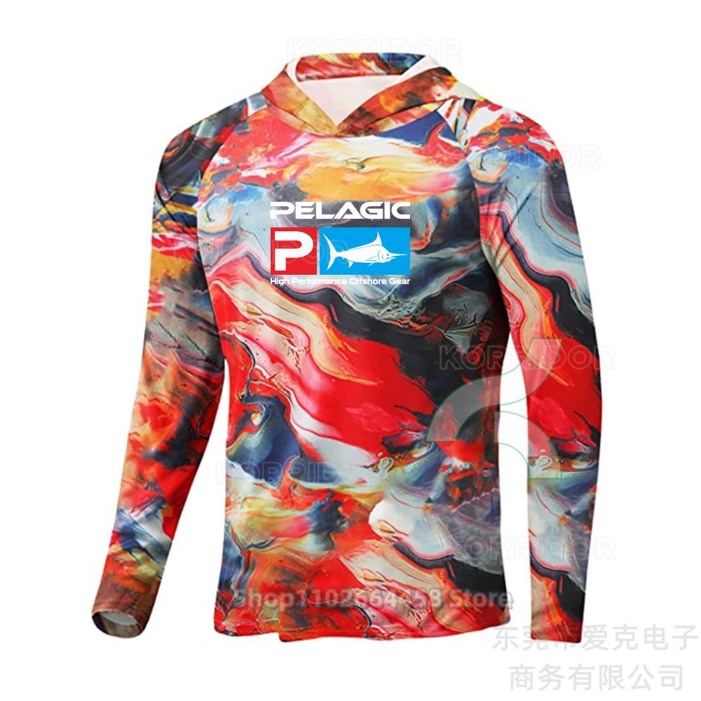 Foreign trade fishing suit men s hooded fishing shirt summer outdoor sports sunscreen clothing quick-drying breathable PELAGIC XXS