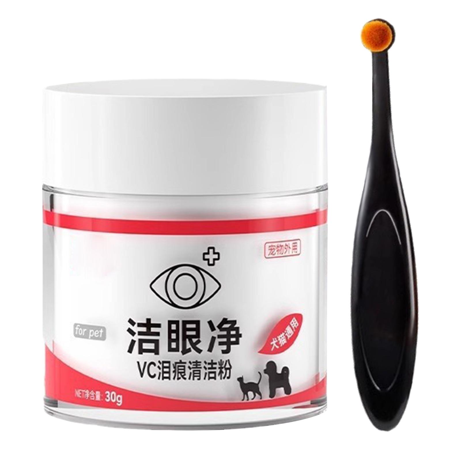 

Пудра для удаления слезных дорожек, безопасная для питомцев, с кистью для ежедневного ухода за глазами, мягкая очищающая пудра от слезных пятен