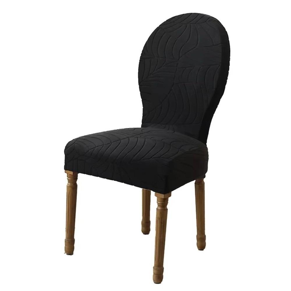 1PCS Jacquard Chair Cover Nordic Elastic Dining Room Chair Slipcover Round Back Furniture Protector for Kitchen Home Wedding