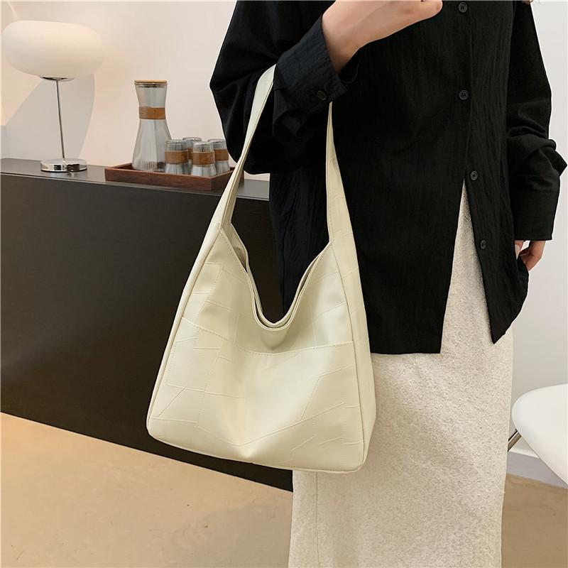Stylish Large Capacity Korean Style Womens Shoulder Tote Bag In Black Brown Silver And Cream