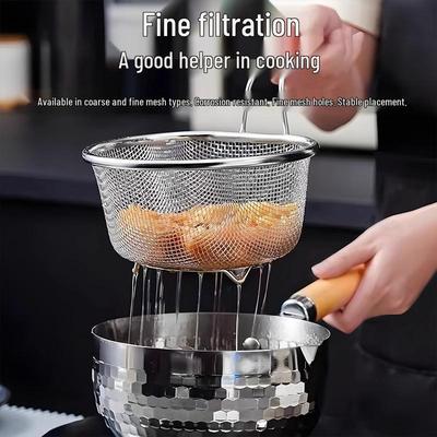 304 Stainless Steel Skimmer for Frying, Boiling, Draining & Filtering Noodles and Vegetables