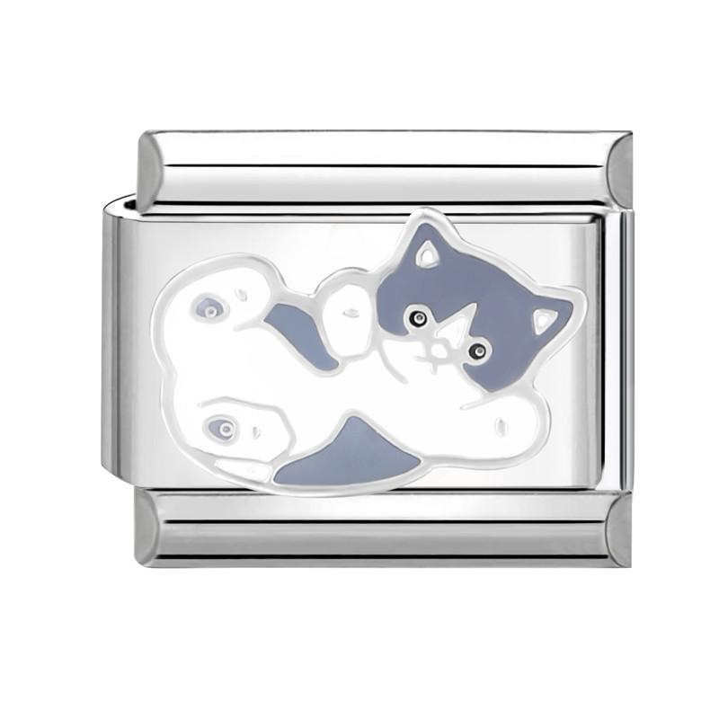 Cartoon Cute Cats Dogs Paw Heart Night Moon Flowers Italian Charm Links Fit 9mm Stainless Steel Bracelet Women DIY Making Gifts