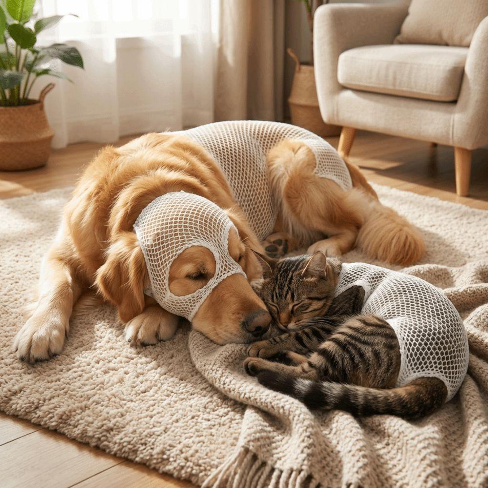 Elastický ochranný potah pro mazlíčky Prodyšná síťovaná návleková bandáž na koleno a tlapku pro mazlíčky Síťovaná bandáž pro kastrované mazlíčky