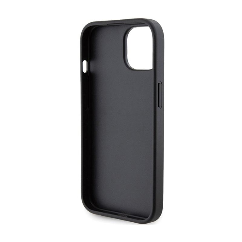 Karl Lagerfeld Gripstand Saffiano Karl & Choupette Pins - Etui Iphone 15 (Czarny)