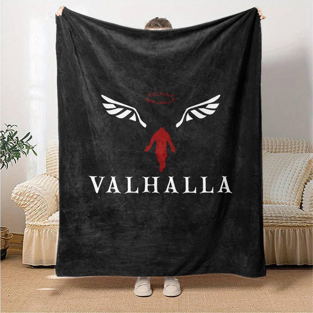1pc Wings Valhalla Throw Blanket Soft Flannel, Cozy All Season Polyester Perfect for Home, Office