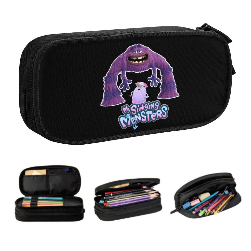 Custom Kawaii My Singing Monsters Pencil Case for Boys Gilrs Big Capacity Pencil Bag School Accessories