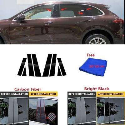 8 ks leštených stĺpikových krytov pre Porsche Cayenne 2011-2017 Kryt lišty okna Nálepka na stĺpik BC Štýling